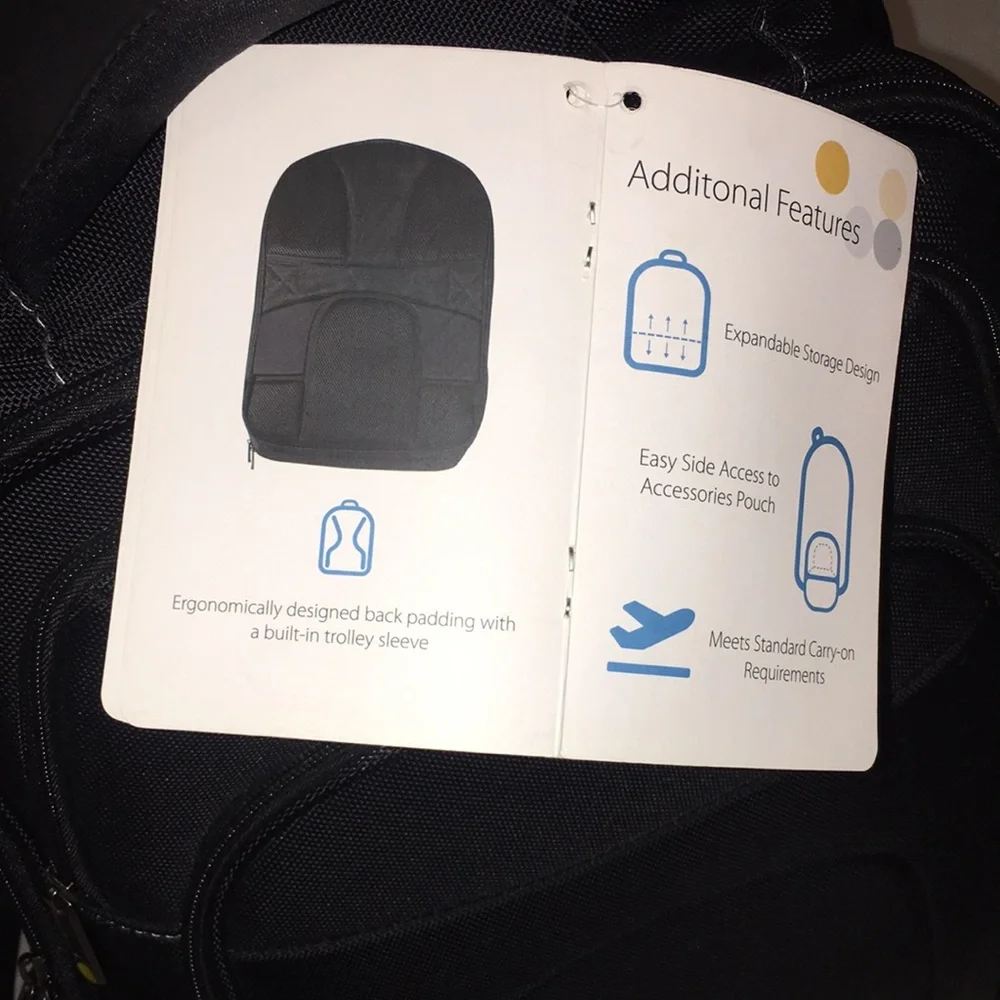 NWT Startech Travel Friendly 15.6 in backpack with accessory pouch
